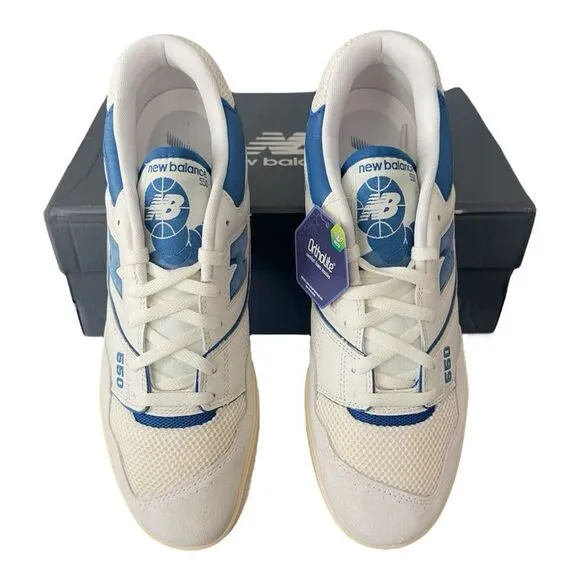 New Balance 550 Sea Salt Blue Agate Basketball Shoe Men Size 13 Women Size 14.5