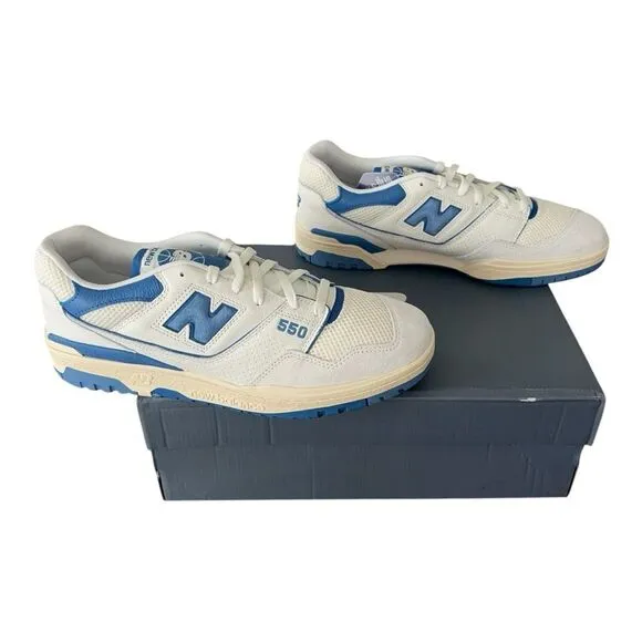 New Balance 550 Sea Salt Blue Agate Basketball Shoe Men Size 13 Women Size 14.5