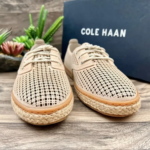 NIB Cole Haan Cloud 3Eye Espadrille Loafer Oxford Boat Shoes Perforated 8B