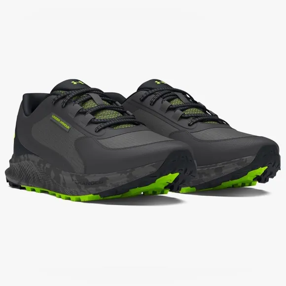 NIB Men’s Under Armour Charged Bandit Trail 3 Black Gray Camo Running Shoes