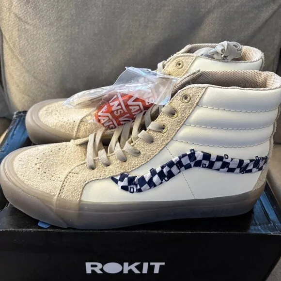 NIB | VANS x Rokit Sk8-Hi 38 DX Shoe Canvas Suede Skate Beige Men's 10