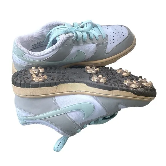 NIKE AIR DUNK NG LOW CLEAT GOLF SHOES Grey Mint Women’s size 6.5 ECU