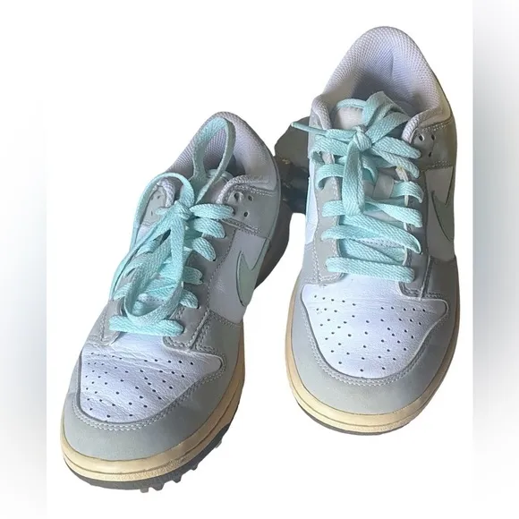 NIKE AIR DUNK NG LOW CLEAT GOLF SHOES Grey Mint Women’s size 6.5 ECU