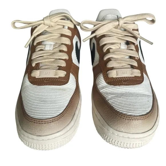 Nike Air Force 1 '07 Low Shoes Sneakers Womens 5 Ale Brown Black DO6682-200 EUC