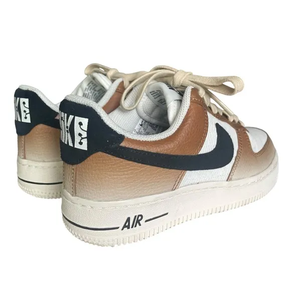 Nike Air Force 1 '07 Low Shoes Sneakers Womens 5 Ale Brown Black DO6682-200 EUC