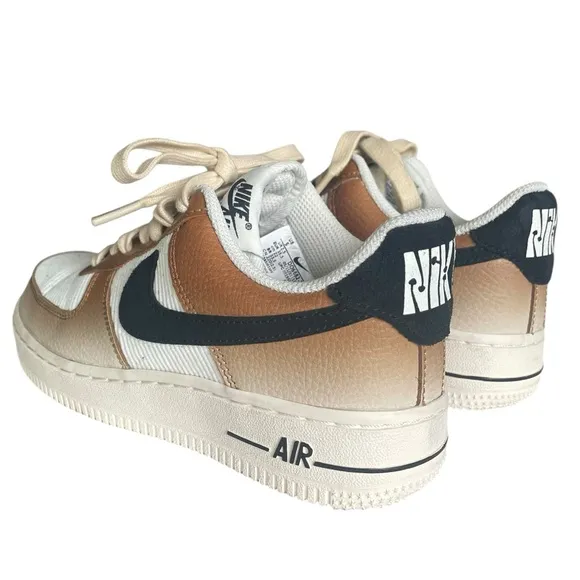 Nike Air Force 1 '07 Low Shoes Sneakers Womens 5 Ale Brown Black DO6682-200 EUC