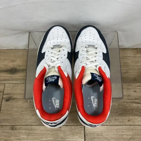 Nike Air Force 1 '07 LX White Red Denim  Men’s Size 10.5 DJ5174-100