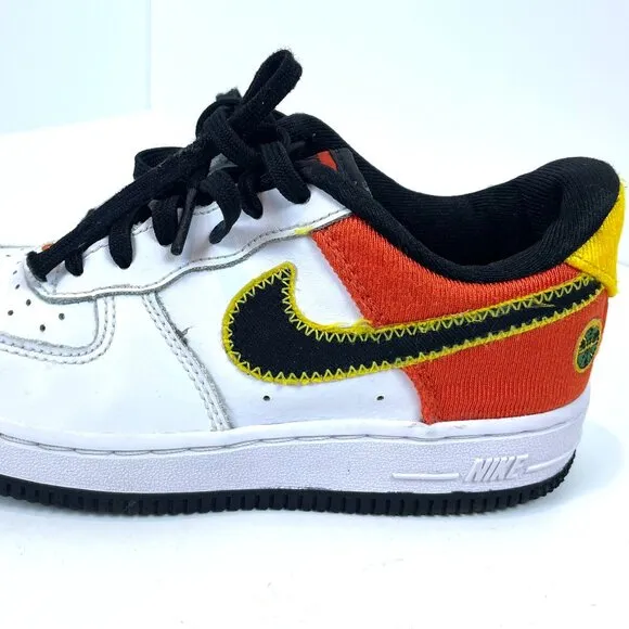 Nike Air Force 1 Low LV8 Roswell Raygun White Orange Shoes DD9532-100 Youth 1.5Y