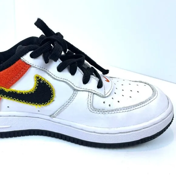 Nike Air Force 1 Low LV8 Roswell Raygun White Orange Shoes DD9532-100 Youth 1.5Y
