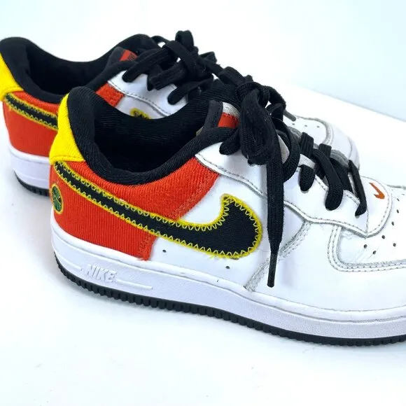 Nike Air Force 1 Low LV8 Roswell Raygun White Orange Shoes DD9532-100 Youth 1.5Y