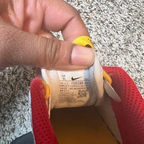 Nike Air Force 1 LV8 Toddler Sneakers White Blue Red Yellow Shoes 7C