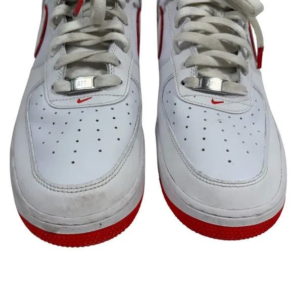 Nike Air Force 1 Mens 13 Low Top Lace Up Sneakers Shoes Orange White Halloween
