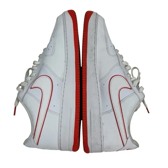Nike Air Force 1 Mens 13 Low Top Lace Up Sneakers Shoes Orange White Halloween