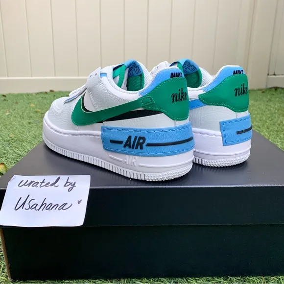 Nike Air Force 1 shadow white grey green shoes