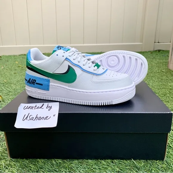 Nike Air Force 1 shadow white grey green shoes
