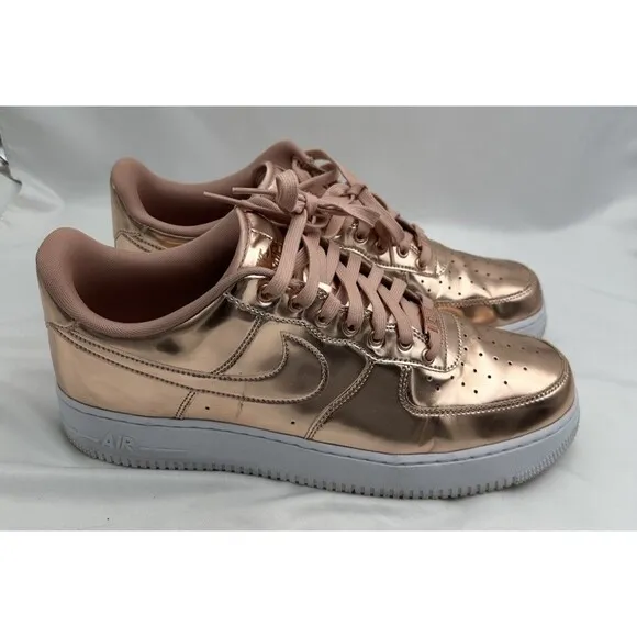 Nike Air Force 1 SP Liquid Metal Rose Gold CQ6566-900 Creases Scuffs Women’s 14