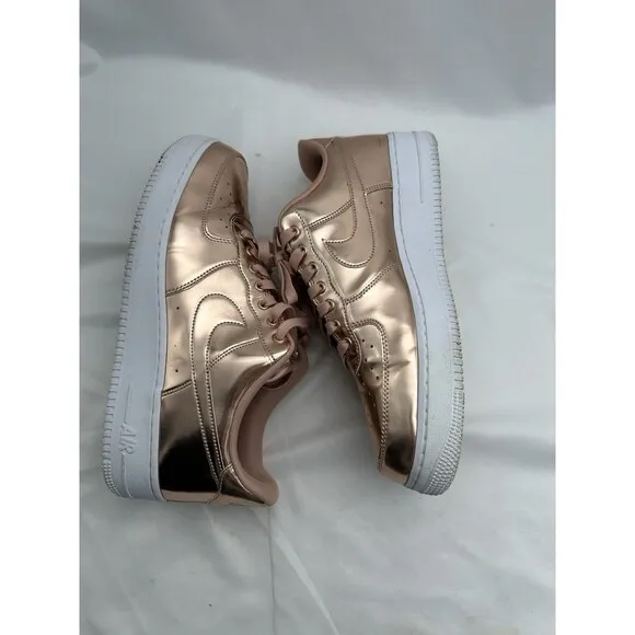 Nike Air Force 1 SP Liquid Metal Rose Gold CQ6566-900 Creases Scuffs Women’s 14