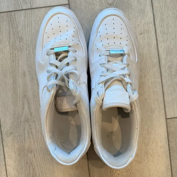 Nike Air Force 1 White Leather Shoes Size W12 / M10