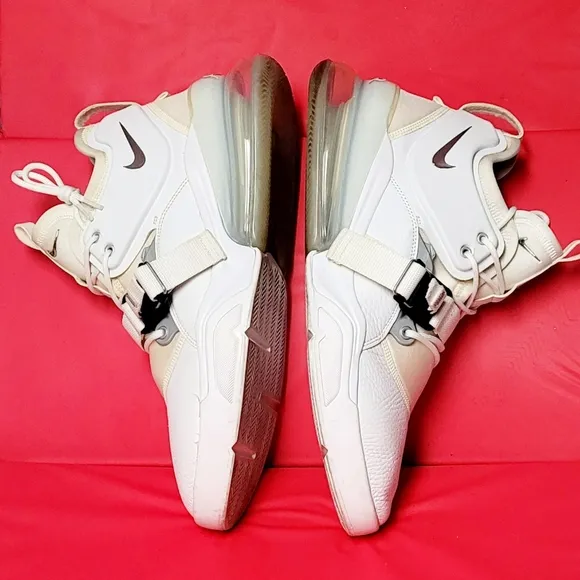 Nike Air Force 270 White Metallic Silver Men's Shoes #AH6772-100 size 14