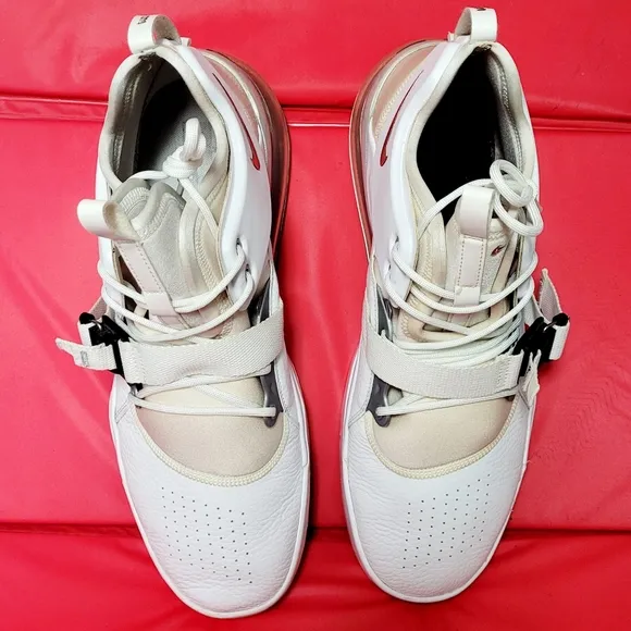 Nike Air Force 270 White Metallic Silver Men's Shoes #AH6772-100 size 14