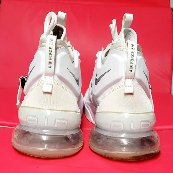 Nike Air Force 270 White Metallic Silver Men's Shoes #AH6772-100 size 14
