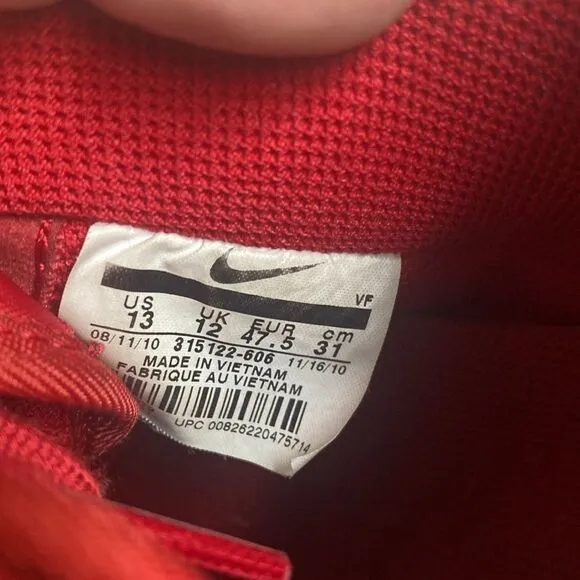 NIKE Air Force 1 Men’s Varsity Red Shoes #315122-606 Size 13
