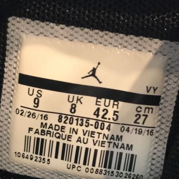 Nike Air Jordan 1 Flight 4 Black/White Athletic Shoes 820135-004 Men’s Size 9