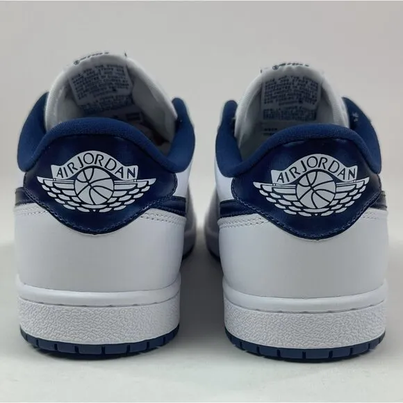 Nike Air Jordan 1 Low 85 Retro Mens White Navy Blue Shoes Sneakers FB9933-141