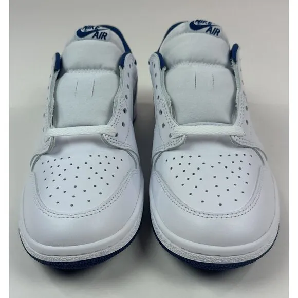 Nike Air Jordan 1 Low 85 Retro Mens White Navy Blue Shoes Sneakers FB9933-141