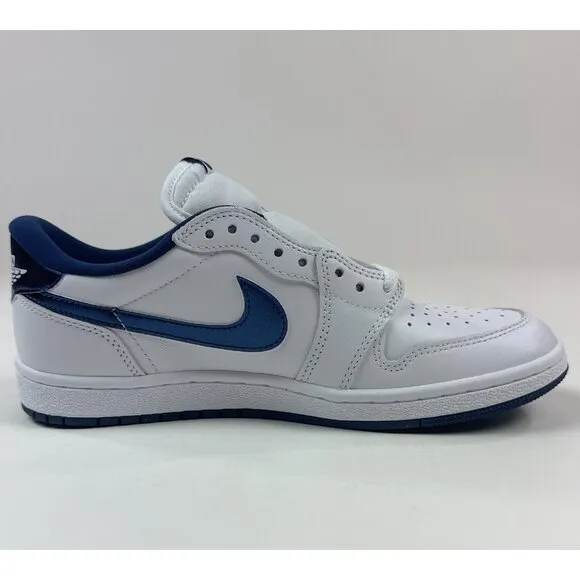 Nike Air Jordan 1 Low 85 Retro Mens White Navy Blue Shoes Sneakers FB9933-141