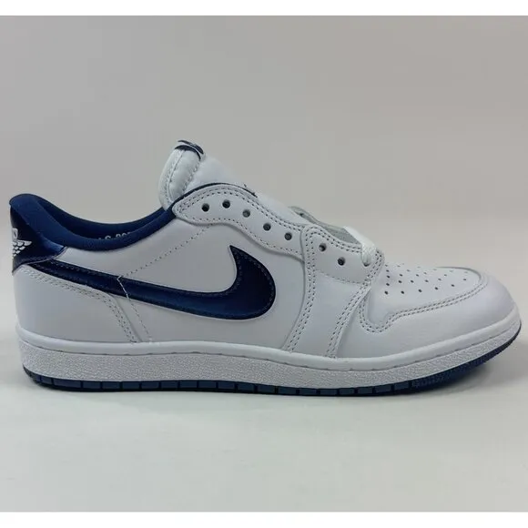 Nike Air Jordan 1 Low 85 Retro Mens White Navy Blue Shoes Sneakers FB9933-141