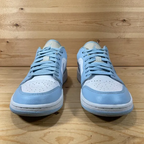Nike Air Jordan 1 Low Lifestyle Shoes Size Women’s 8.5 White Ice Blue DC0774-141