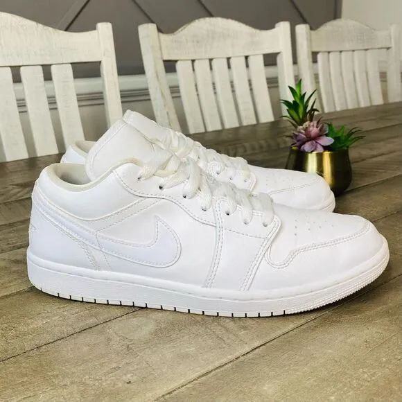Nike Air Jordan 1 Low Triple White Sneakers Women’s Size 10