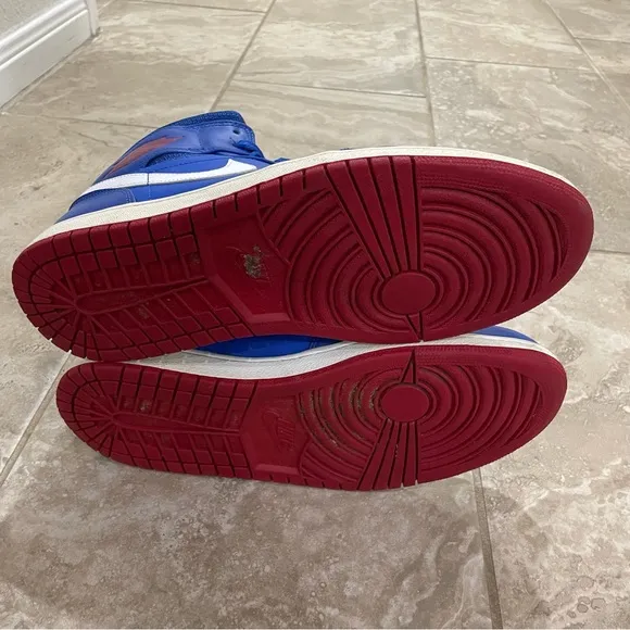 NIKE Air Jordan 1 Men’s Detroit Pistons Basketball Shoes 11 Blue Red 554724-407