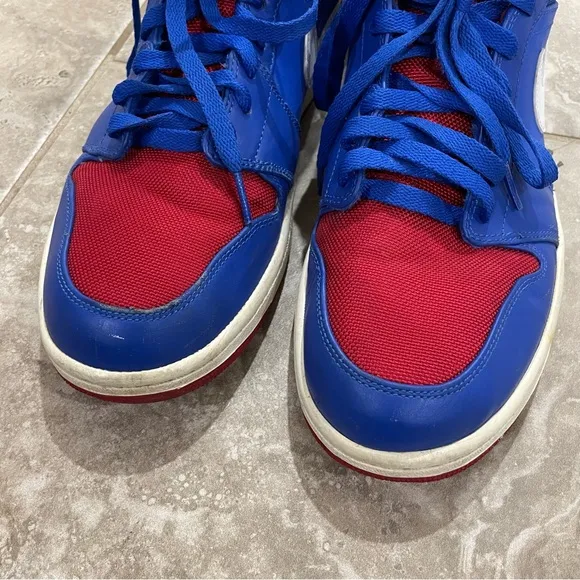 NIKE Air Jordan 1 Men’s Detroit Pistons Basketball Shoes 11 Blue Red 554724-407