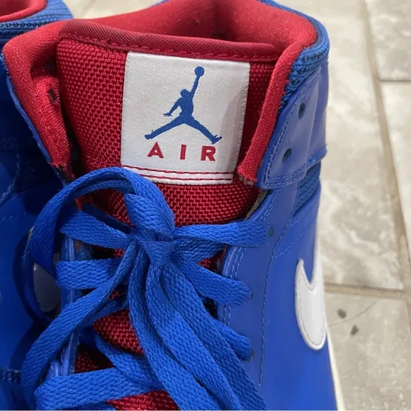 NIKE Air Jordan 1 Men’s Detroit Pistons Basketball Shoes 11 Blue Red 554724-407