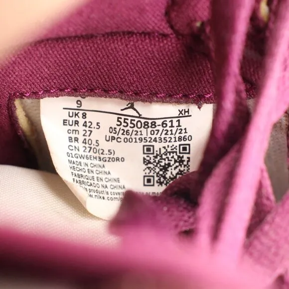 Nike Air Jordan 1 Men’s Size 9 Retro High OG Bordeaux Shoes Sneaker 555088-611