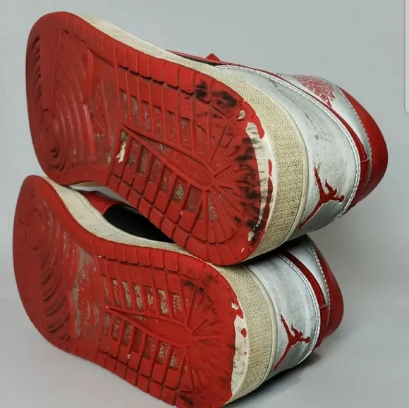 Nike Air Jordan 1 Mid Men’s Athletic Shoes Size 10 Fire Red Cement 554724-603