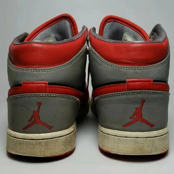 Nike Air Jordan 1 Mid Men’s Athletic Shoes Size 10 Fire Red Cement 554724-603