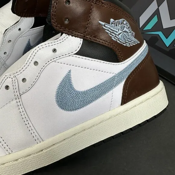 Nike Air Jordan 1 Mid Mocha Brown University Blue FQ7831-142 Men’s Sizes Shoes