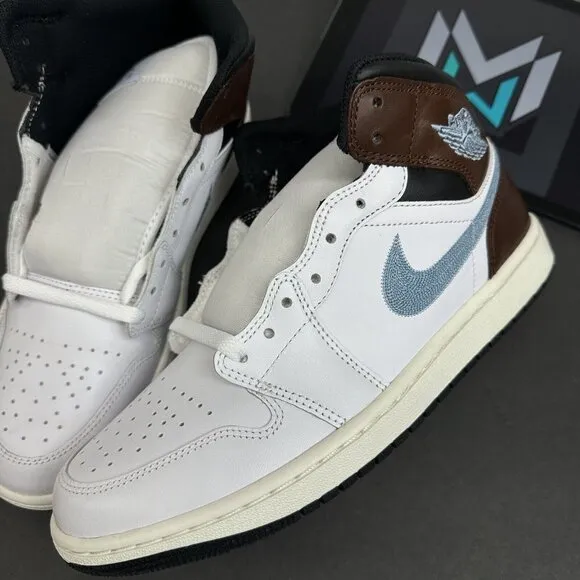 Nike Air Jordan 1 Mid Mocha Brown University Blue FQ7831-142 Men’s Sizes Shoes