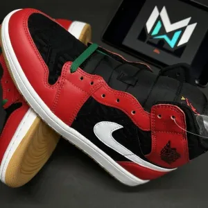 Nike Air Jordan 1 Mid SE Shoes Malachite Black Red DQ8417-006 Men’s Sizes
