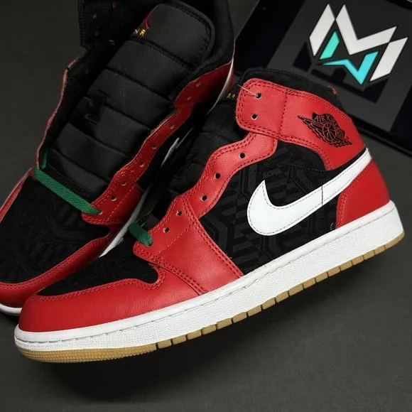 Nike Air Jordan 1 Mid SE Shoes Malachite Black Red DQ8417-006 Men’s Sizes