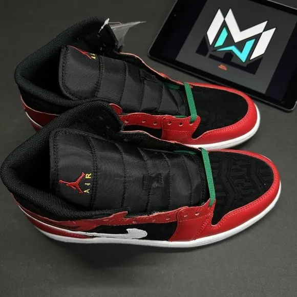 Nike Air Jordan 1 Mid SE Shoes Malachite Black Red DQ8417-006 Men’s Sizes