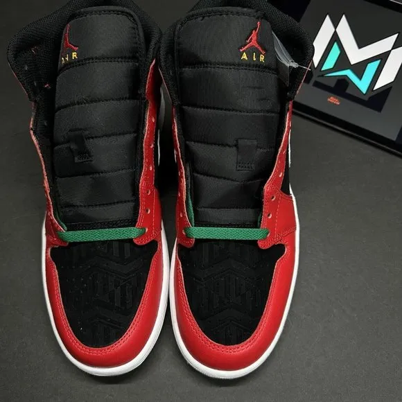 Nike Air Jordan 1 Mid SE Shoes Malachite Black Red DQ8417-006 Men’s Sizes