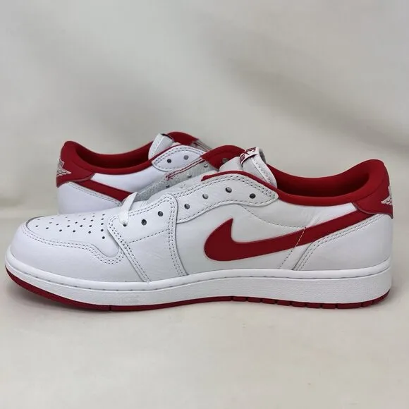Nike Air Jordan 1 Retro Low OG Shoes White University Red Men’s Size 12
