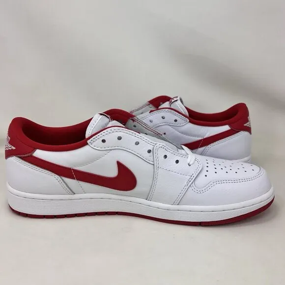 Nike Air Jordan 1 Retro Low OG Shoes White University Red Men’s Size 12