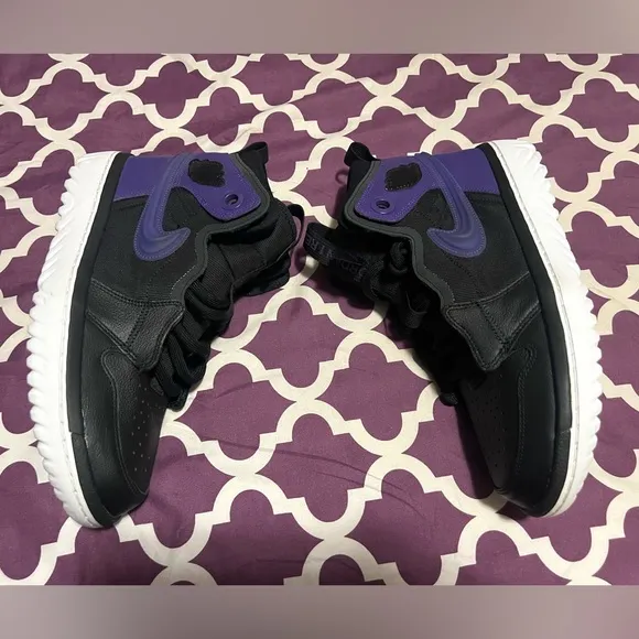 Nike Air Jordan 1 Retro Men’s High React Black/ Purple  Shoes
