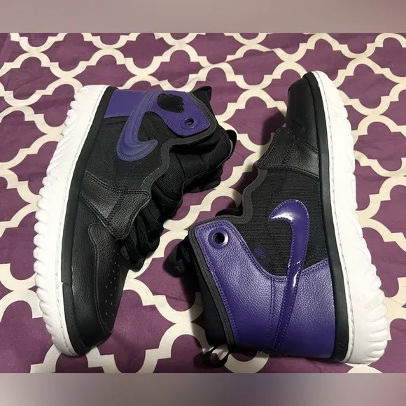Nike Air Jordan 1 Retro Men’s High React Black/ Purple  Shoes