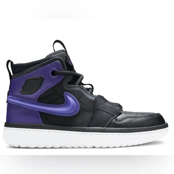 Nike Air Jordan 1 Retro Men’s High React Black/ Purple  Shoes